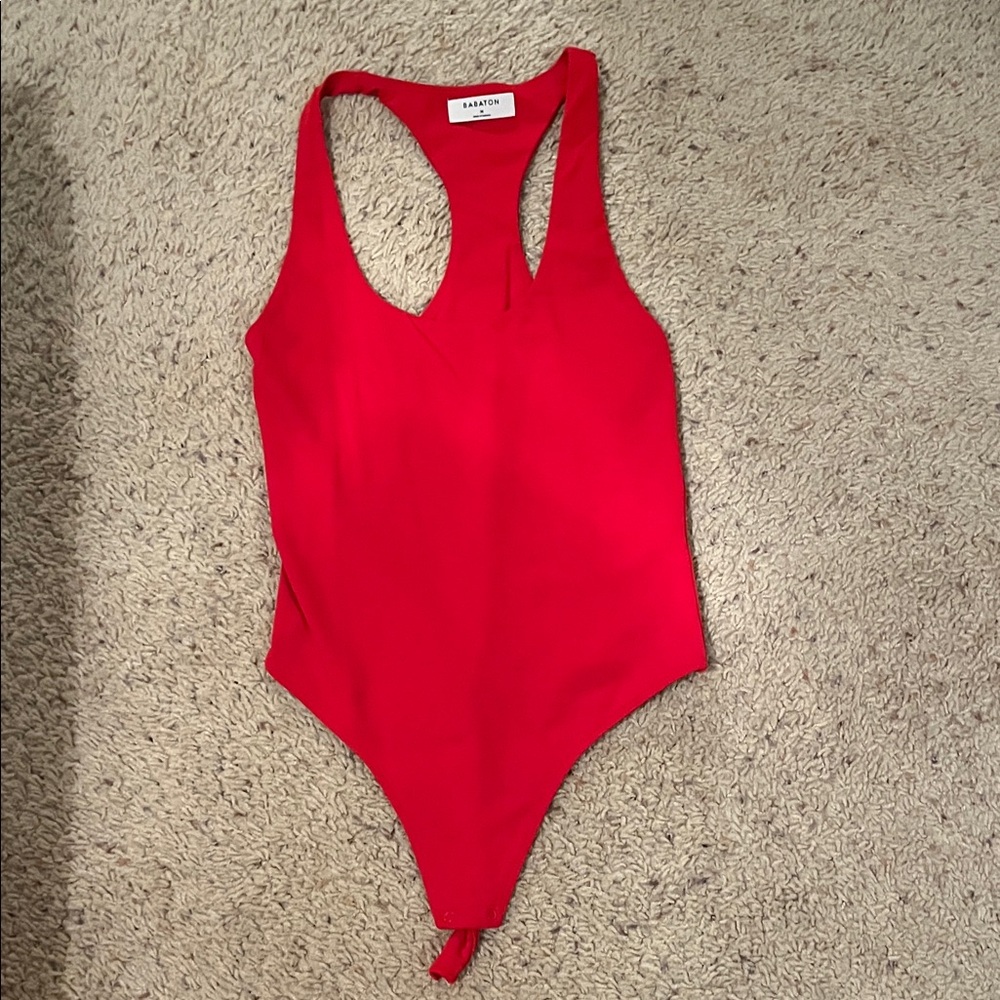 Babaton Red Racerback Bodysuit